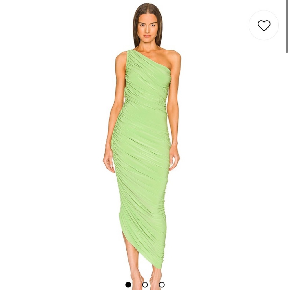 Norma Kamali Diana Gown in Gemini Green